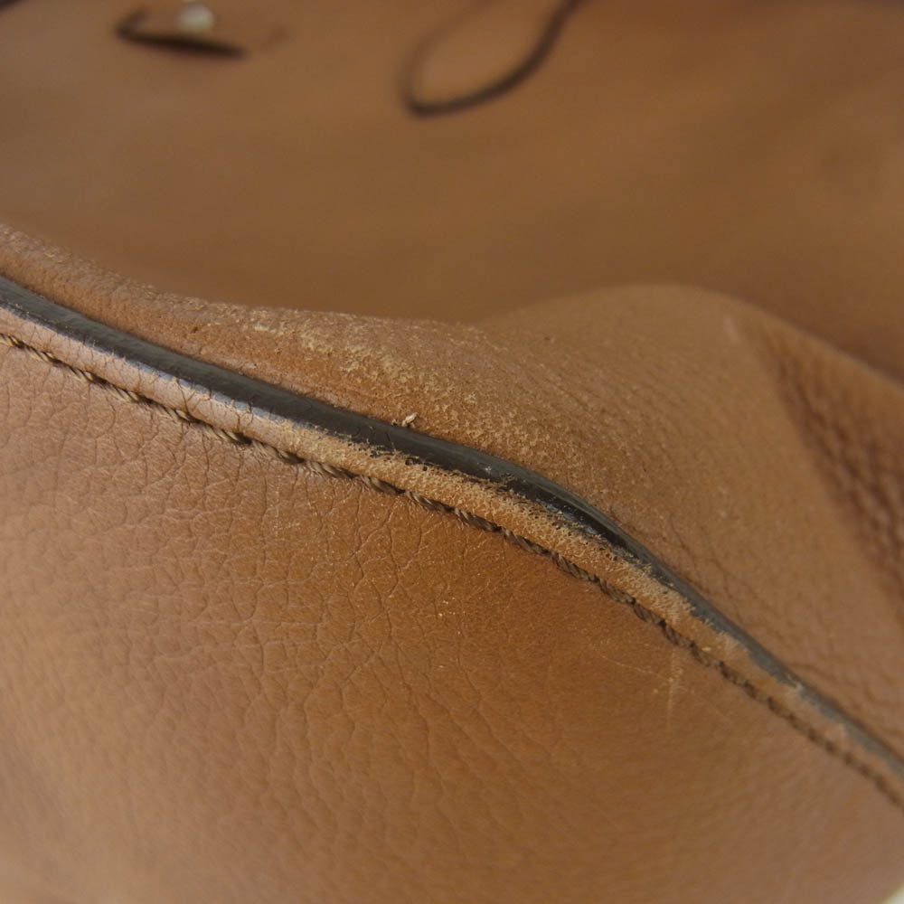 FARO ファーロ FRATELLI MOUSSE SEASON COLOR キャメル レザー トート バッグ イタリア製 ブラウン系【中古】