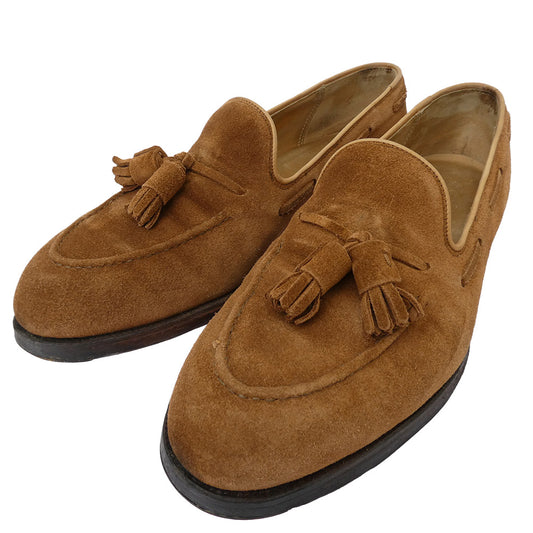 CROCKETT&JONES クロケットアンドジョーンズ Cavendish キャベンディッシュ 純正シューツリー付属 325ラスト カーフスエード レザーソール シューズ ブラウン系 7 1/2 E【中古】