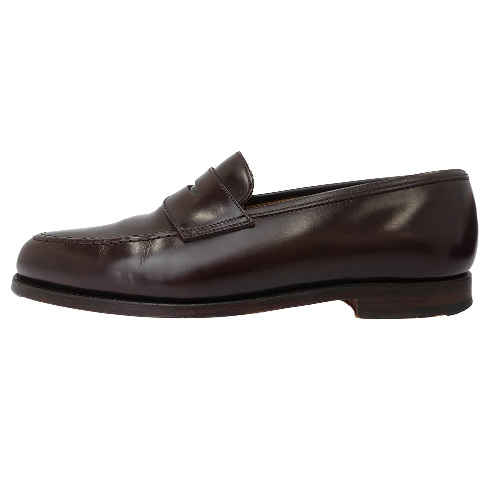 CROCKETT&JONES クロケットアンドジョーンズ BOSTON ボストン 純正シューツリー付属 314ラスト レザーソール バーガンディ カーフ レザーシューズ ブラウン系 7 1/2 E【中古】