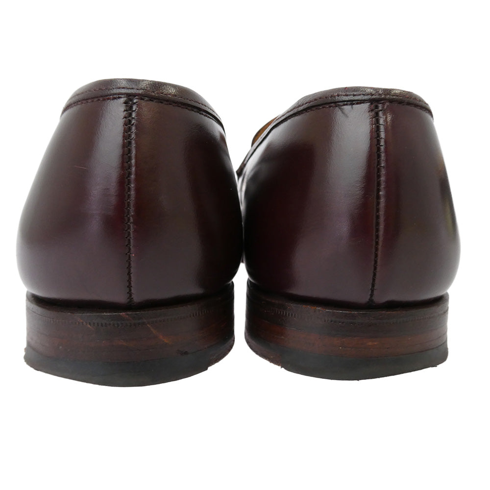 CROCKETT&JONES クロケットアンドジョーンズ BOSTON ボストン 純正シューツリー付属 314ラスト レザーソール バーガンディ カーフ レザーシューズ ブラウン系 7 1/2 E【中古】