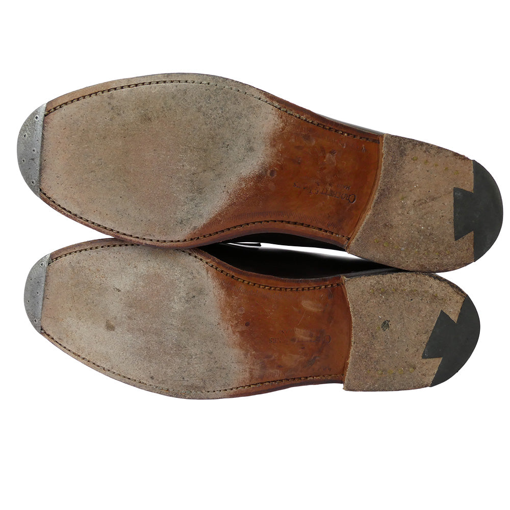 CROCKETT&JONES クロケットアンドジョーンズ BOSTON ボストン 純正シューツリー付属 314ラスト レザーソール バーガンディ カーフ レザーシューズ ブラウン系 7 1/2 E【中古】