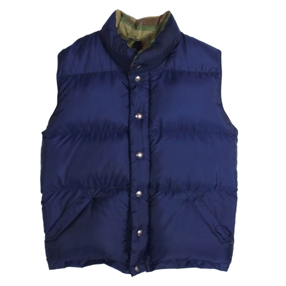 Crescent Down Works クレセントダウンワークス USA製 ダブルジップ ダウン ベスト ネイビー系 S【中古】
