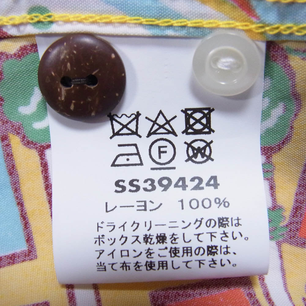 SUN SURF サンサーフ SS39424 WAIKIKI MAP ワイキキマップ レーヨン 半袖 アロハ シャツ イエロー系 M【中古】