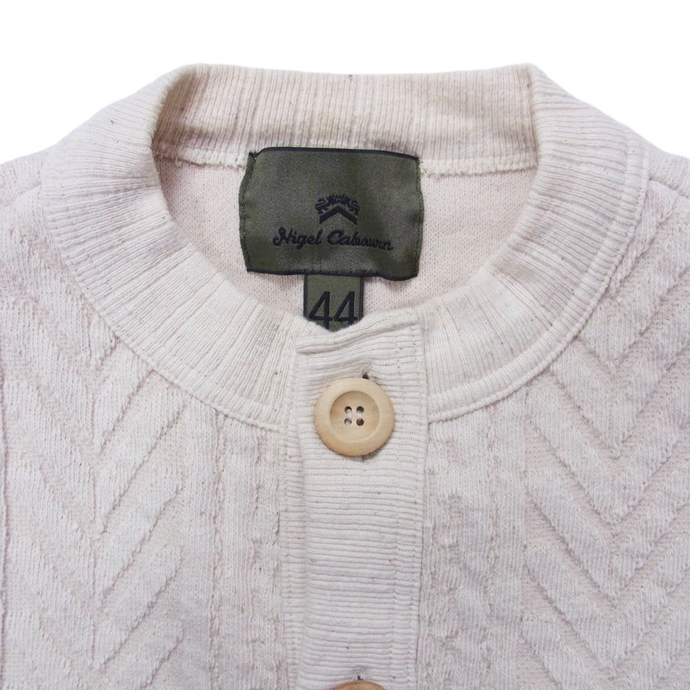 Nigel Cabourn ナイジェルケーボン 80330020006 クルーネック ニット カーディガン ベージュ系 44【中古】