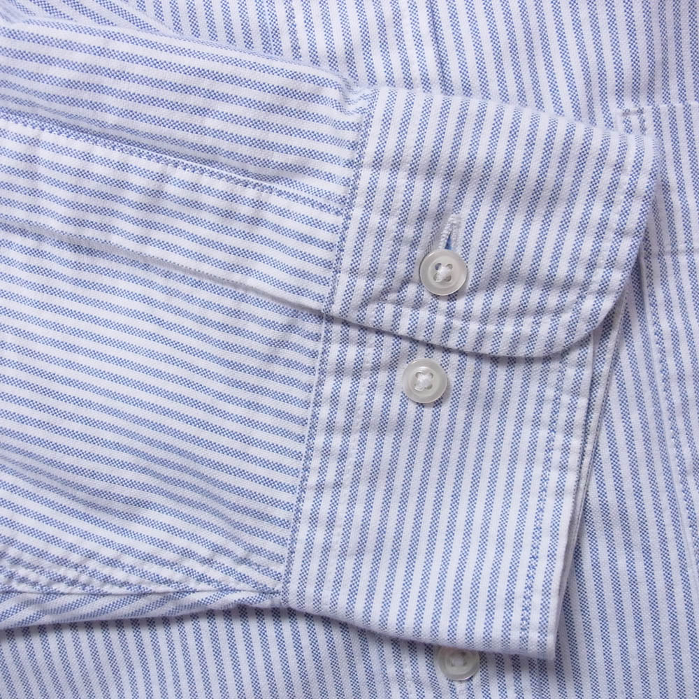 Brooks Brothers ブルックスブラザーズ オックスフォード ボタンダウン キャンディストライプ 長袖 フライデー シャツ ライトブルー系 XL【中古】