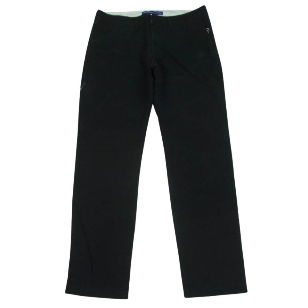 VANQUISH ヴァンキッシュ VFP1004 DENIM BY VANQUISH & FRAGMENT クラッシュ リペア ワイド ストレート チノ パンツ ブラック系 34【中古】