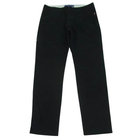 VANQUISH ヴァンキッシュ VFP1004 DENIM BY VANQUISH & FRAGMENT クラッシュ リペア ワイド ストレート チノ パンツ ブラック系 34【中古】
