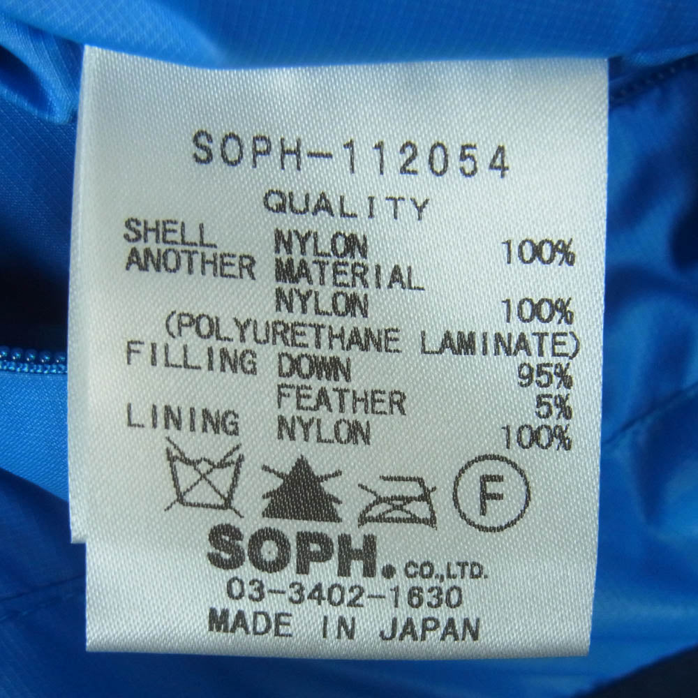 SOPHNET. ソフネット SOPH-112054 FSF ダウン ベスト 日本製 ブルー系 ダークネイビー系 M【中古】