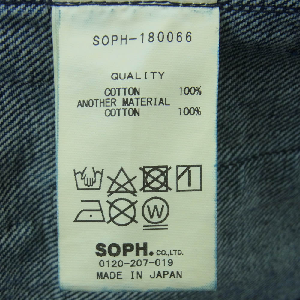 SOPHNET. ソフネット 18SS SOPH-180066 DENIM SHIRT CARDIGAN デニム シャツ カーディガン インディゴブルー系 M【中古】