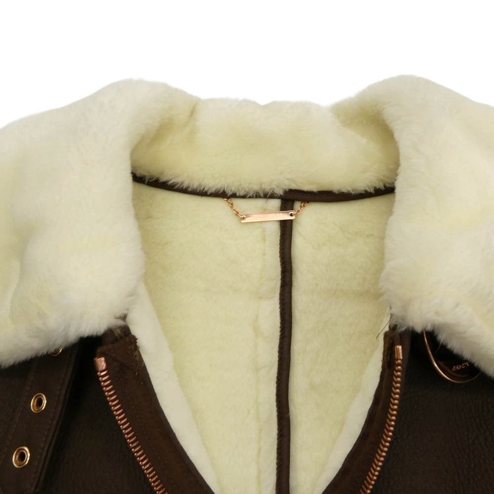 SOPHNET. ソフネット B3 フェイク レザー ムートン ジャケット ブラウン系 M【中古】