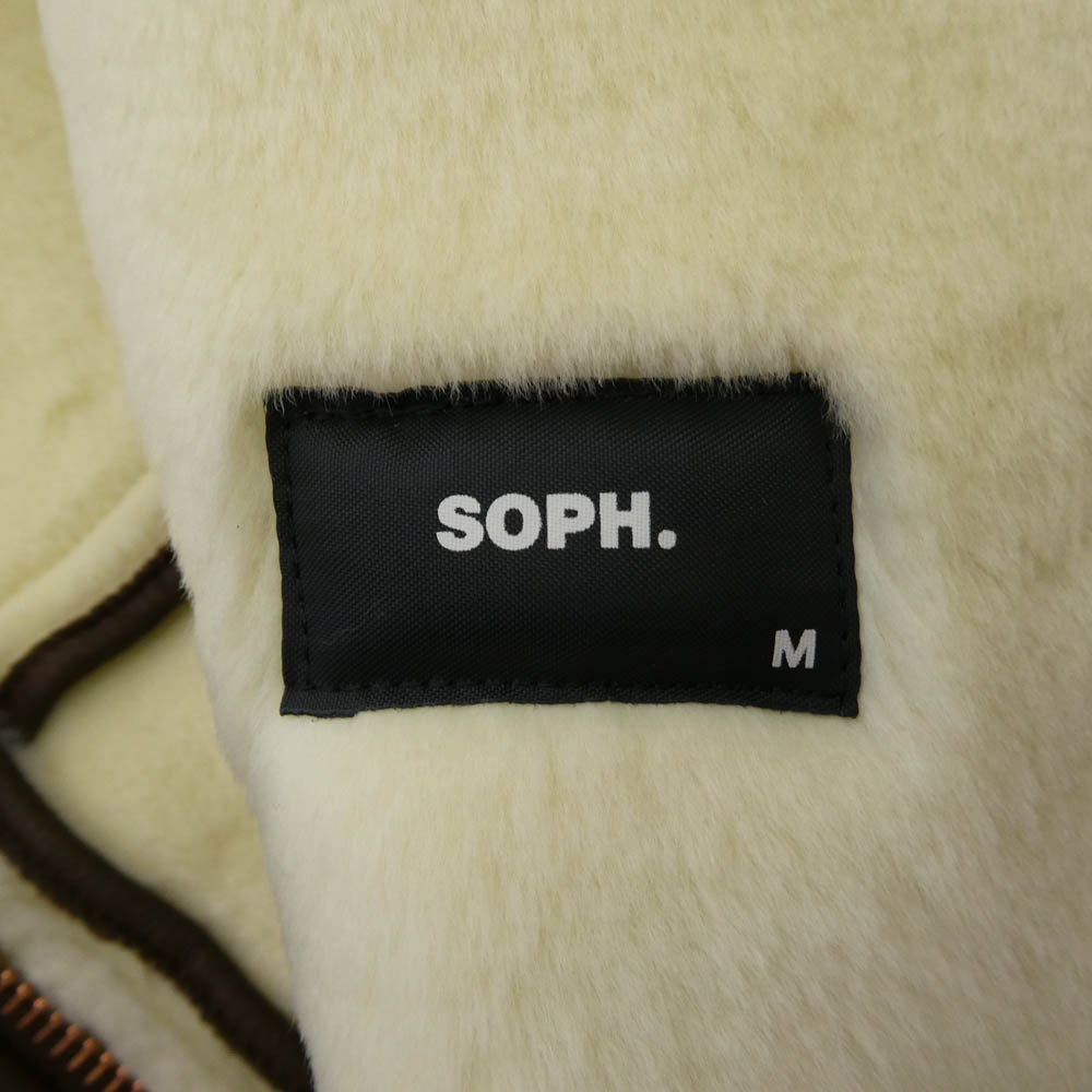 SOPHNET. ソフネット B3 フェイク レザー ムートン ジャケット ブラウン系 M【中古】