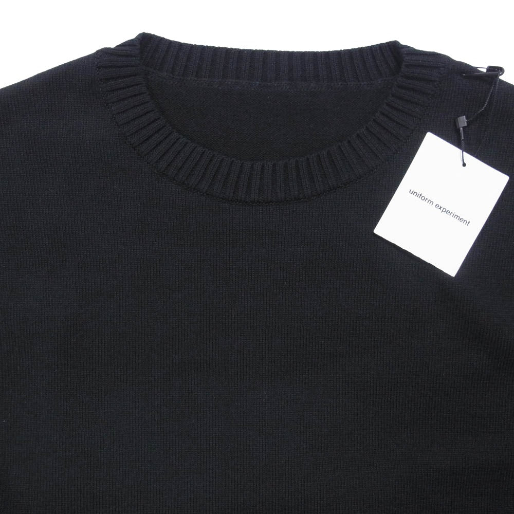 uniform experiment ユニフォームエクスペリメント 18SS UE-180086 UEN PHYSICAL FITNESS CREW NECK KNIT フィジカルフィットネス クルーネック ニット セーター ブラック系 2【美品】【中古】