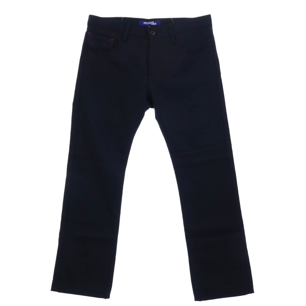 JUNYA WATANABE COMME des GARCONS MAN ジュンヤワタナベコムデギャルソンマン AD2014 WN-P014 デニムポケット切替 ウール スラックスパンツ ネイビー系 L【美品】【中古】