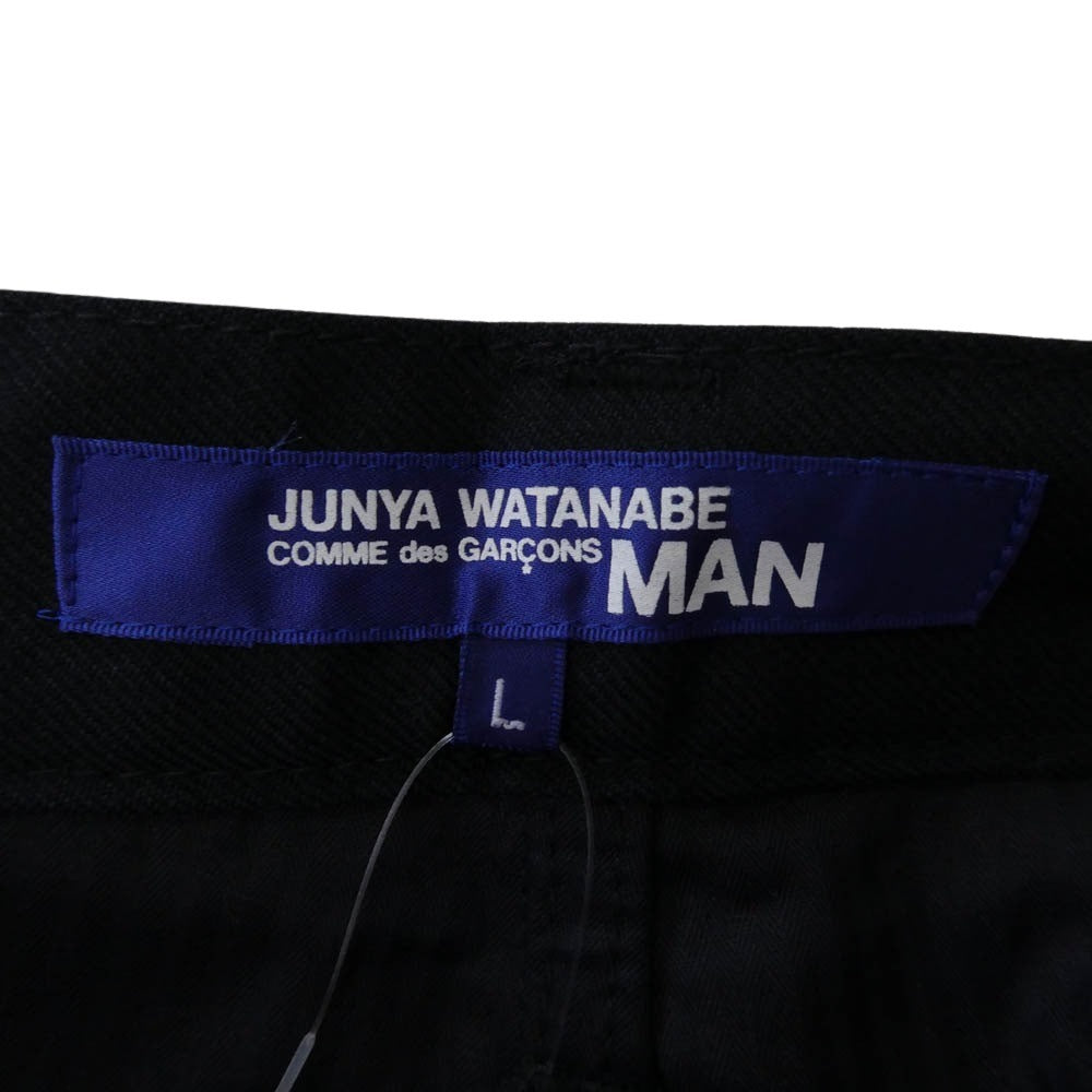 JUNYA WATANABE COMME des GARCONS MAN ジュンヤワタナベコムデギャルソンマン AD2014 WN-P014 デニムポケット切替 ウール スラックスパンツ ネイビー系 L【美品】【中古】