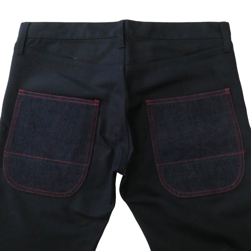 JUNYA WATANABE COMME des GARCONS MAN ジュンヤワタナベコムデギャルソンマン AD2014 WN-P014 デニムポケット切替 ウール スラックスパンツ ネイビー系 L【美品】【中古】