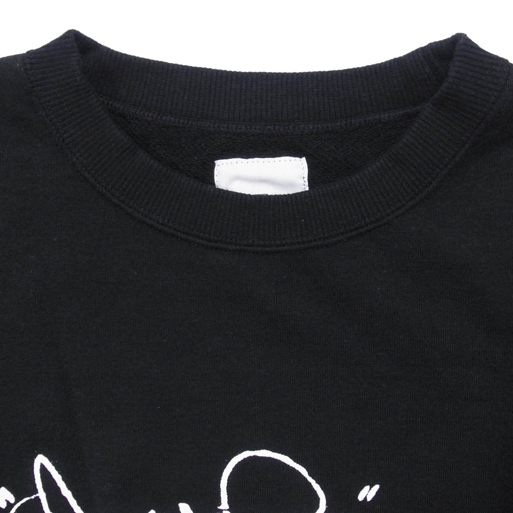 uniform experiment ユニフォームエクスペリメント 22SS UE-220004 DONDI WHITE SIGNATURE CREWNECK SWEAT ドンディ ホワイト シグネチャー クルーネック スウェット トレーナー ブラック系 2【美品】【中古】