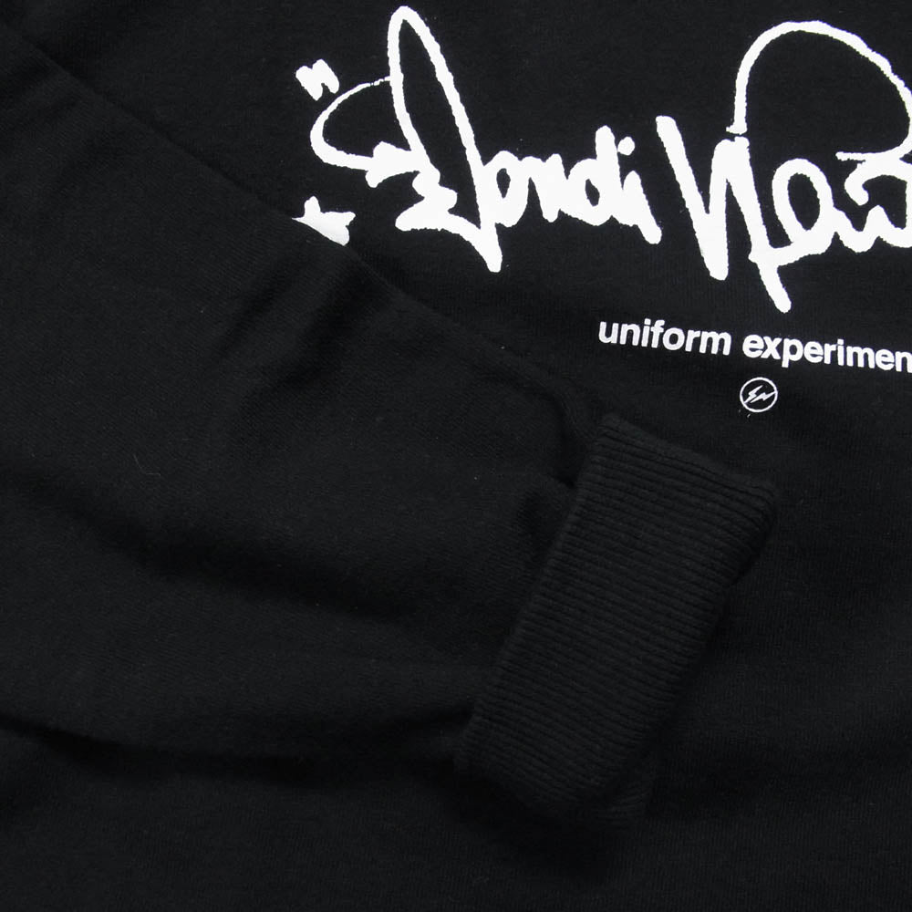 uniform experiment ユニフォームエクスペリメント 22SS UE-220004 DONDI WHITE SIGNATURE CREWNECK SWEAT ドンディ ホワイト シグネチャー クルーネック スウェット トレーナー ブラック系 2【美品】【中古】