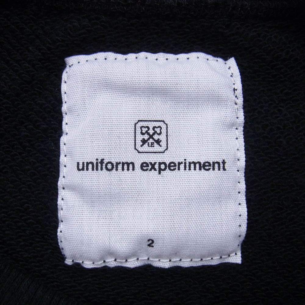uniform experiment ユニフォームエクスペリメント 22SS UE-220004 DONDI WHITE SIGNATURE CREWNECK SWEAT ドンディ ホワイト シグネチャー クルーネック スウェット トレーナー ブラック系 2【美品】【中古】