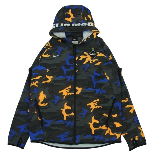 F.C.R.B. エフシーアールビー SP140902A41 迷彩 カモフラ柄 ジップアップ パーカー フーディー グレー系 M【中古】