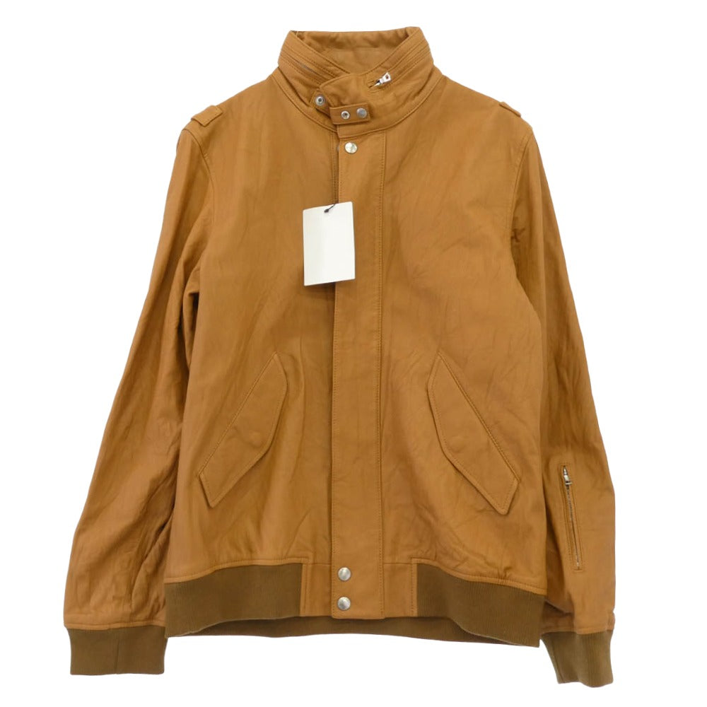 SOPHNET. ソフネット 08AW SOPH-89026 10周年記念 シープスキン レザー スタンドカラー ブルゾン ジャケット ブラウン系 L【美品】【中古】