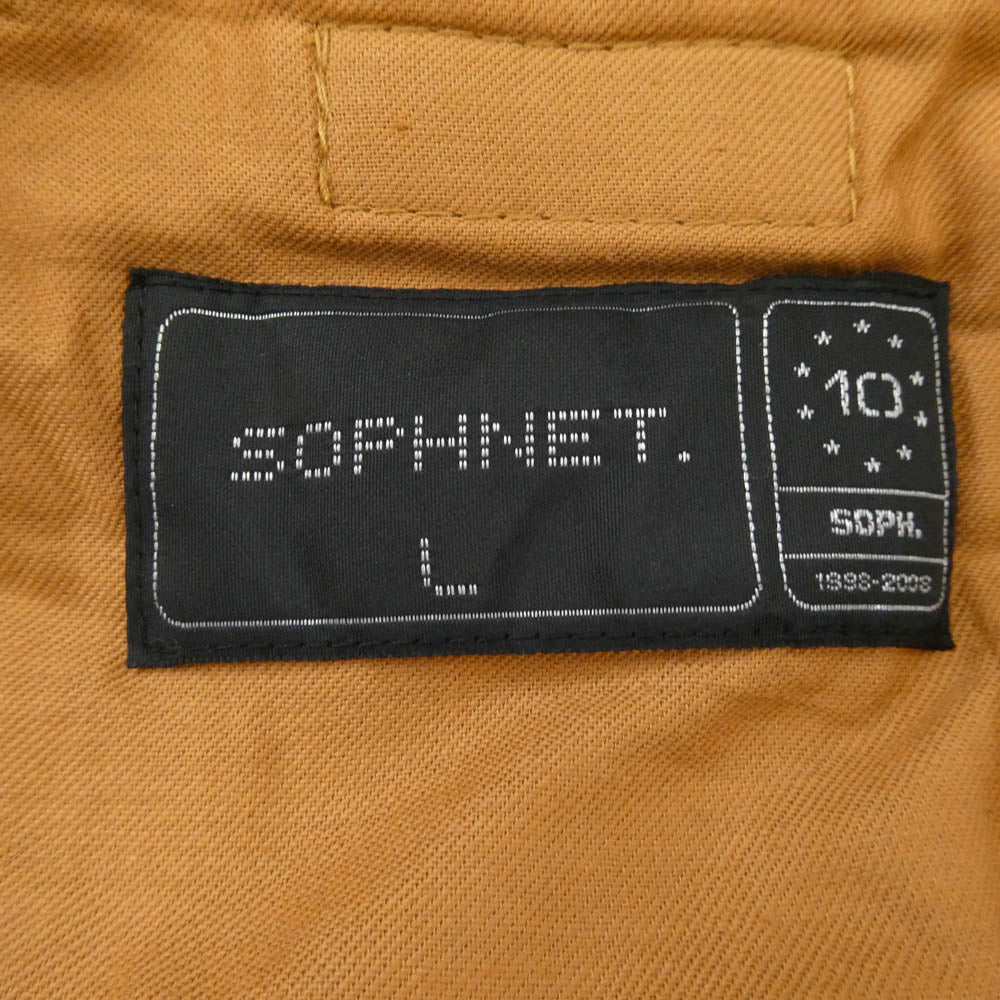 SOPHNET. ソフネット 08AW SOPH-89026 10周年記念 シープスキン レザー スタンドカラー ブルゾン ジャケット ブラウン系 L【美品】【中古】