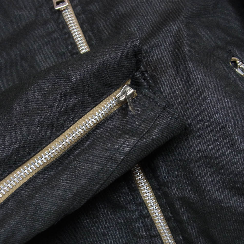 MINEDENIM マインデニム 24AW 2410-8004-99-032 Black Coating Denim Riders JKT コーティング デニム ライダース ジャケット ブラック系 3【美品】【中古】