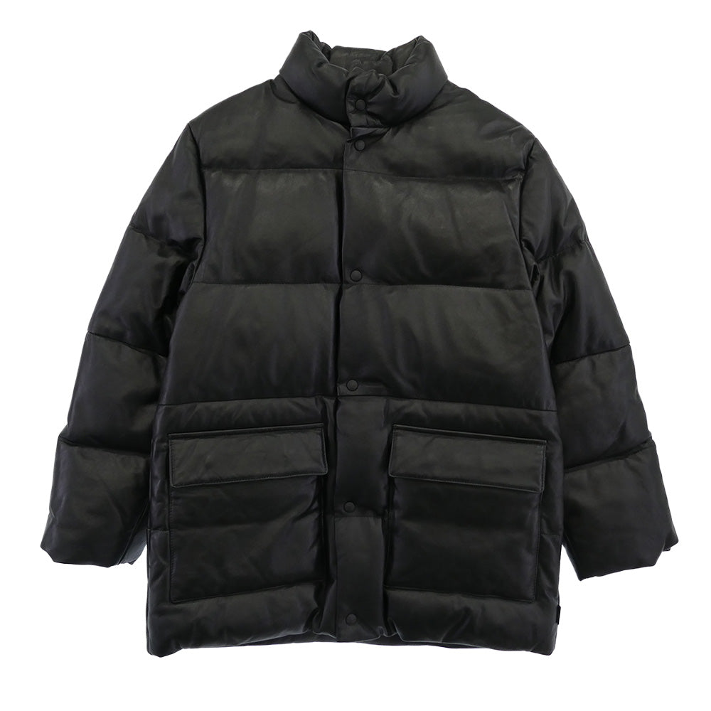 MONCLER モンクレール 42352-00-69010 レザー ダウン ジャケット ブラック系 1【中古】