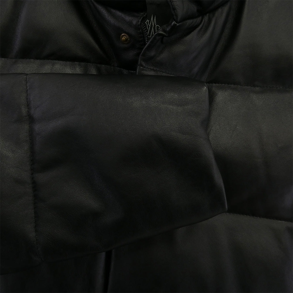MONCLER モンクレール 42352-00-69010 レザー ダウン ジャケット ブラック系 1【中古】