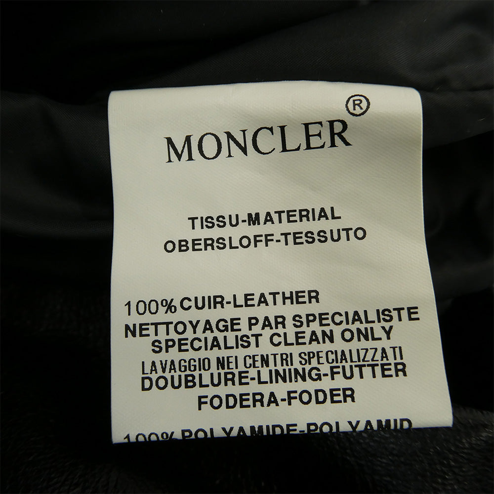 MONCLER モンクレール 42352-00-69010 レザー ダウン ジャケット ブラック系 1【中古】