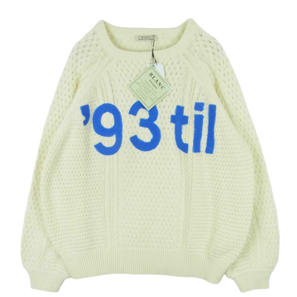 ブランバスク ニードルパンチ ニット プルオーバー セーター オフホワイト系 38【新古品】【未使用】【中古】