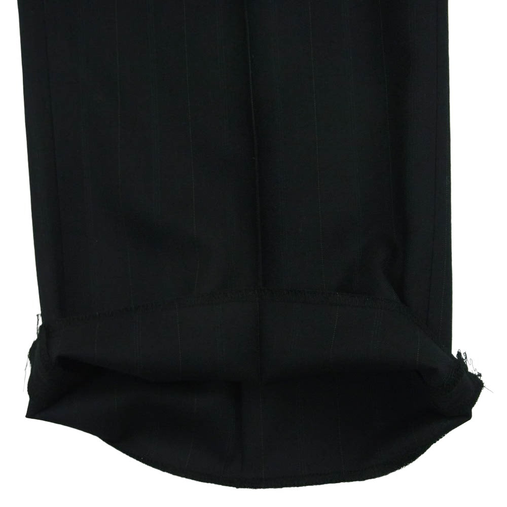MARGARET HOWELL マーガレットハウエル 579-4140007 WIDE STRIPE FINE WOOL ワイド ストライプ FOX BROTHERS社製 ファインウール トラウザーズ パンツ ブラック系 L【新古品】【未使用】【中古】