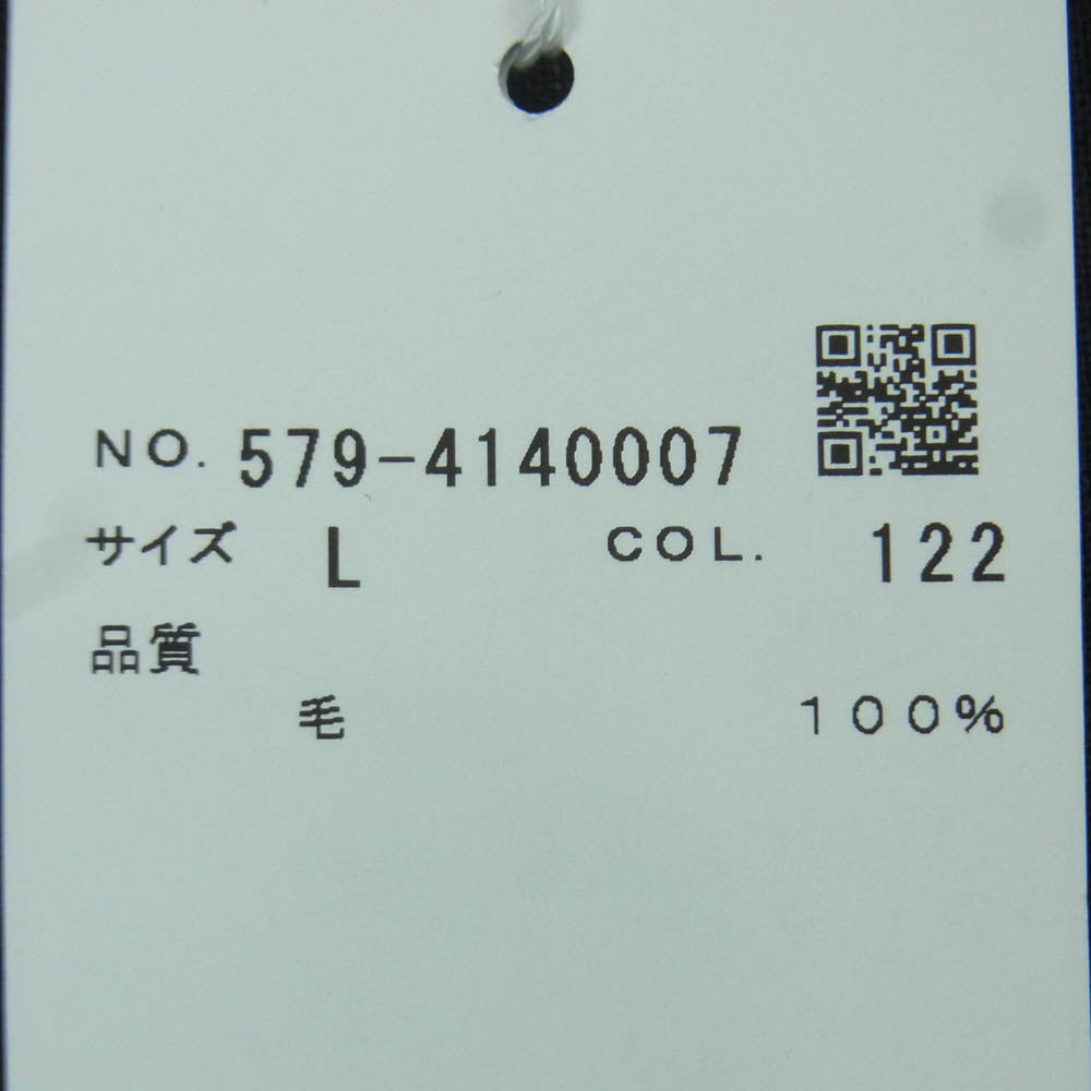 MARGARET HOWELL マーガレットハウエル 579-4140007 WIDE STRIPE FINE WOOL ワイド ストライプ FOX BROTHERS社製 ファインウール トラウザーズ パンツ ブラック系 L【新古品】【未使用】【中古】