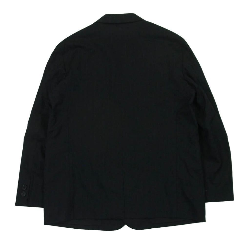 MARGARET HOWELL マーガレットハウエル 579-4120007 WIDE STRIPE FINE WOOL ワイド ストライプ FOX BROTHERS社製 ファインウール テーラード ジャケット ブラック系 L【新古品】【未使用】【中古】