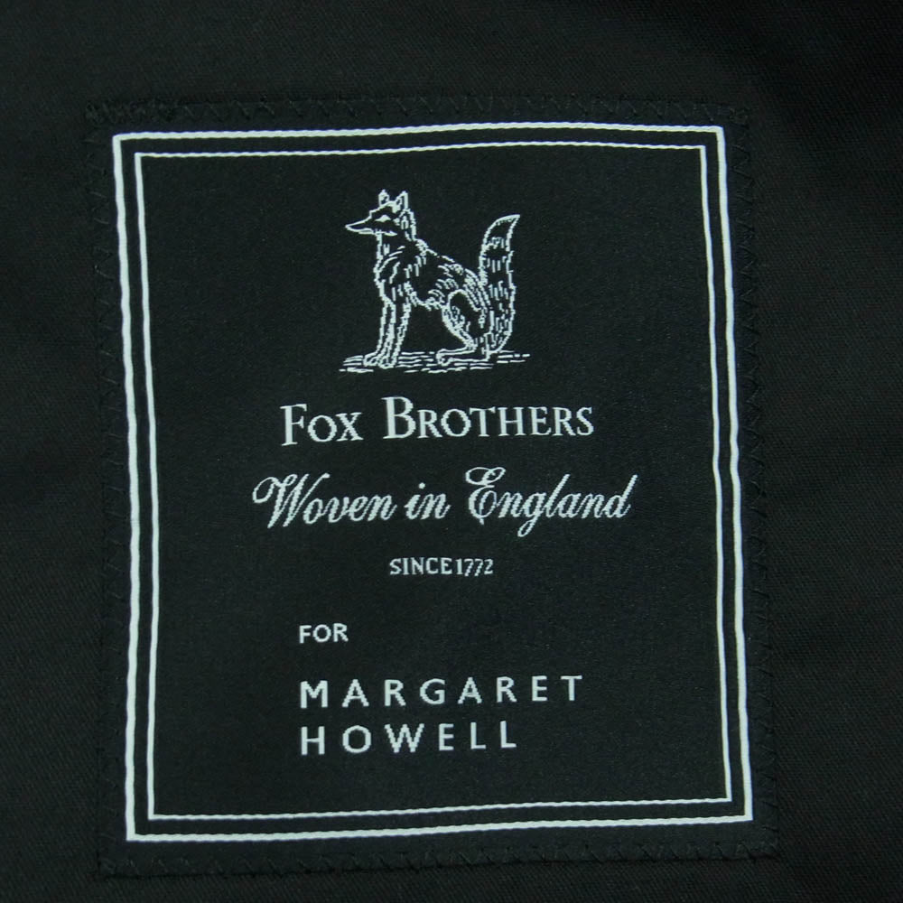MARGARET HOWELL マーガレットハウエル 579-4120007 WIDE STRIPE FINE WOOL ワイド ストライプ FOX BROTHERS社製 ファインウール テーラード ジャケット ブラック系 L【新古品】【未使用】【中古】