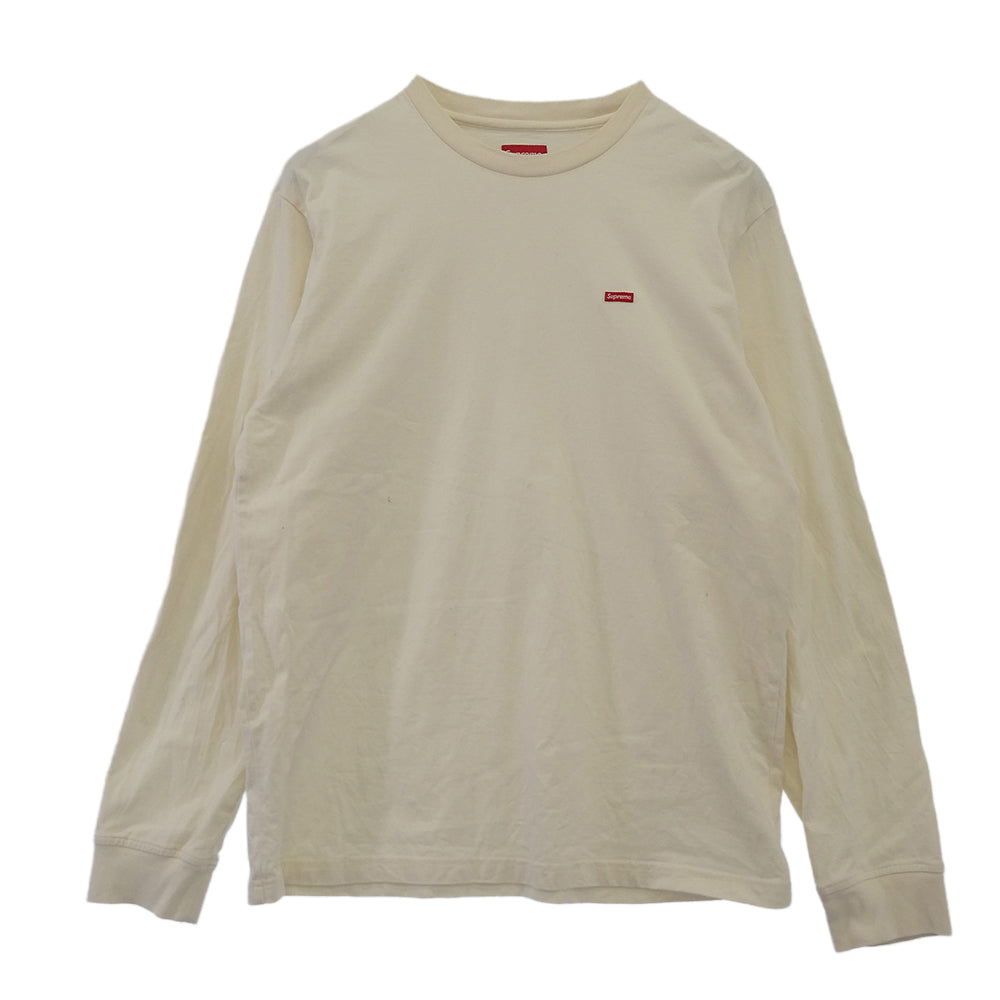 Supreme シュプリーム Small Box L/S Tee Light Tan スモールボックス ロゴ ロングスリーブ カットソー 長袖 Tシャツ オフホワイト系 M【中古】