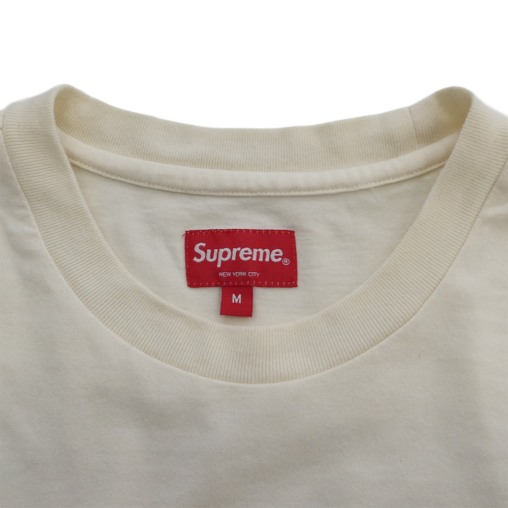Supreme シュプリーム Small Box L/S Tee Light Tan スモールボックス ロゴ ロングスリーブ カットソー 長袖 Tシャツ オフホワイト系 M【中古】