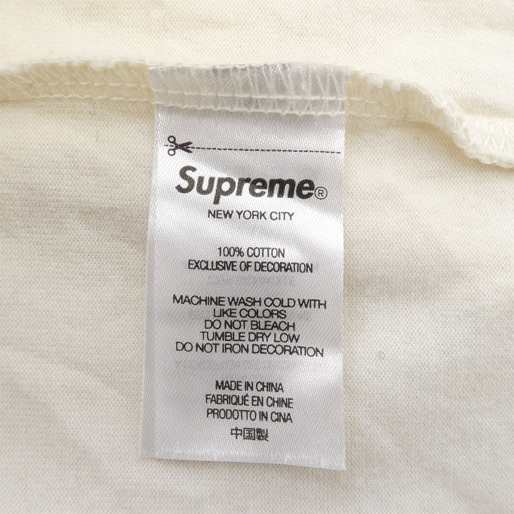 Supreme シュプリーム Small Box L/S Tee Light Tan スモールボックス ロゴ ロングスリーブ カットソー 長袖 Tシャツ オフホワイト系 M【中古】