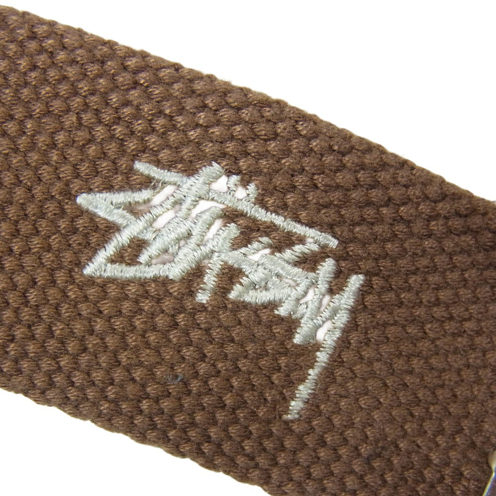 STUSSY ステューシー ストック ロゴ刺繍 ガチャ ベルト ブラウン系【中古】
