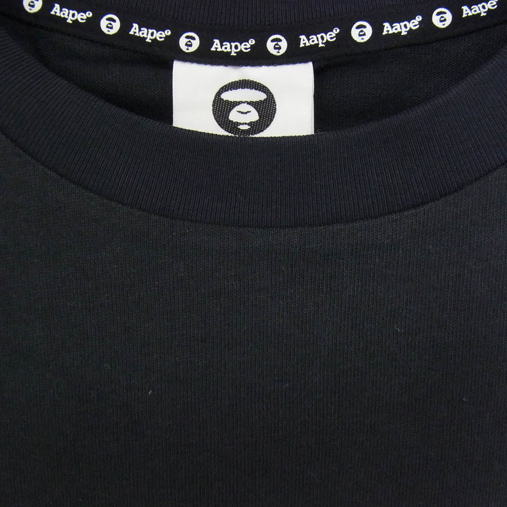A BATHING APE アベイシングエイプ AAPTEM9252XXA × AAPE BY A BATHING エーエイプバイ アベイシングエイプ バックプリント Tシャツ 半袖カットソー ブラック系 S【極上美品】【中古】