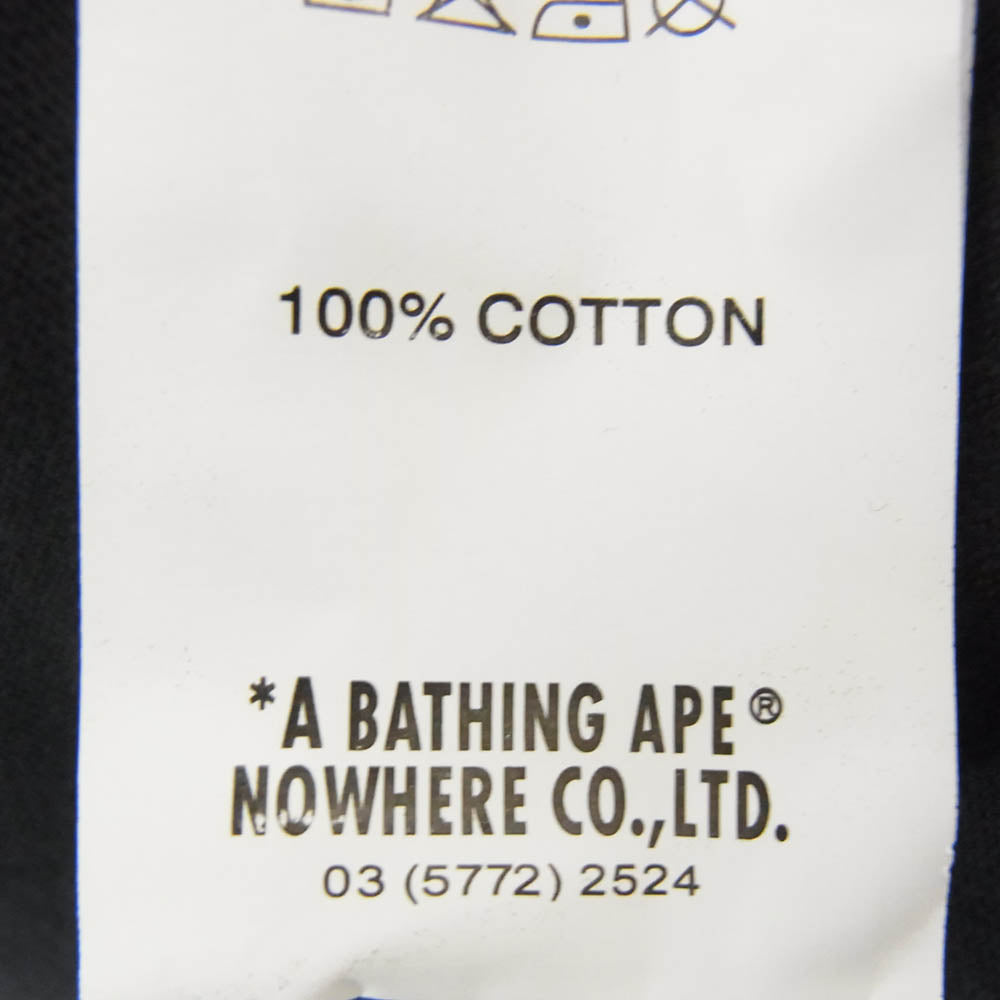 A BATHING APE アベイシングエイプ AAPTEM9252XXA × AAPE BY A BATHING エーエイプバイ アベイシングエイプ バックプリント Tシャツ 半袖カットソー ブラック系 S【極上美品】【中古】
