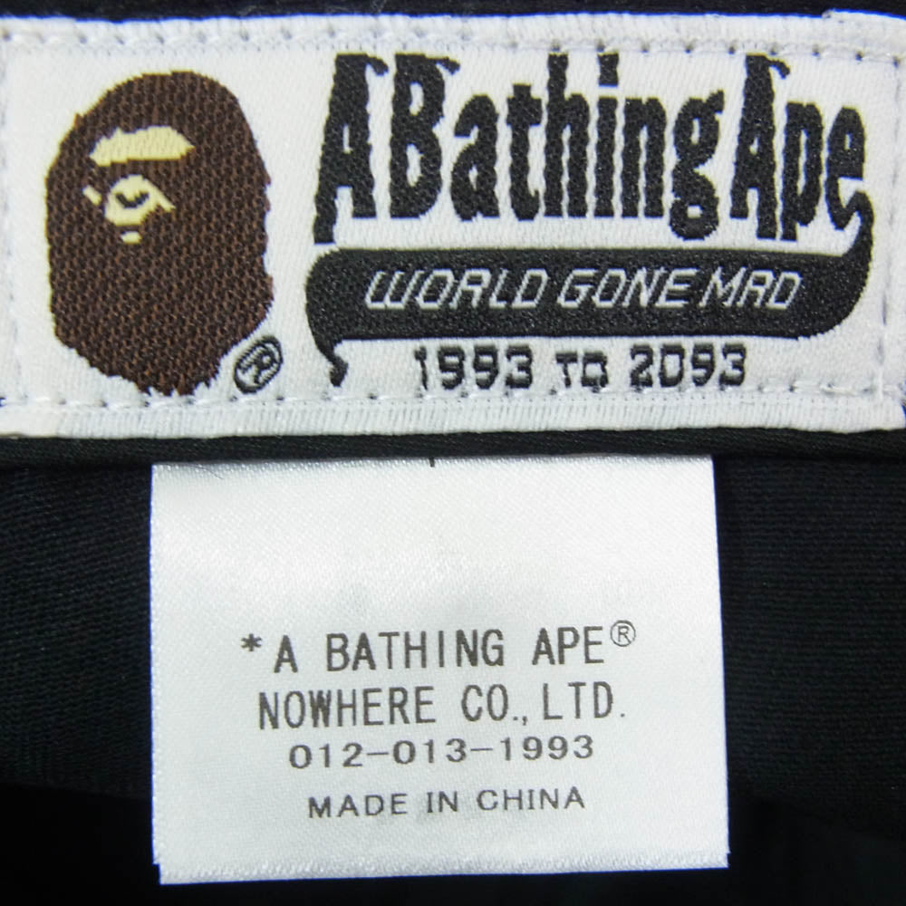 A BATHING APE アベイシングエイプ 001GDM201001H ロゴ刺繍 コットン キャップ 帽子 ブラック系【新古品】【未使用】【中古】