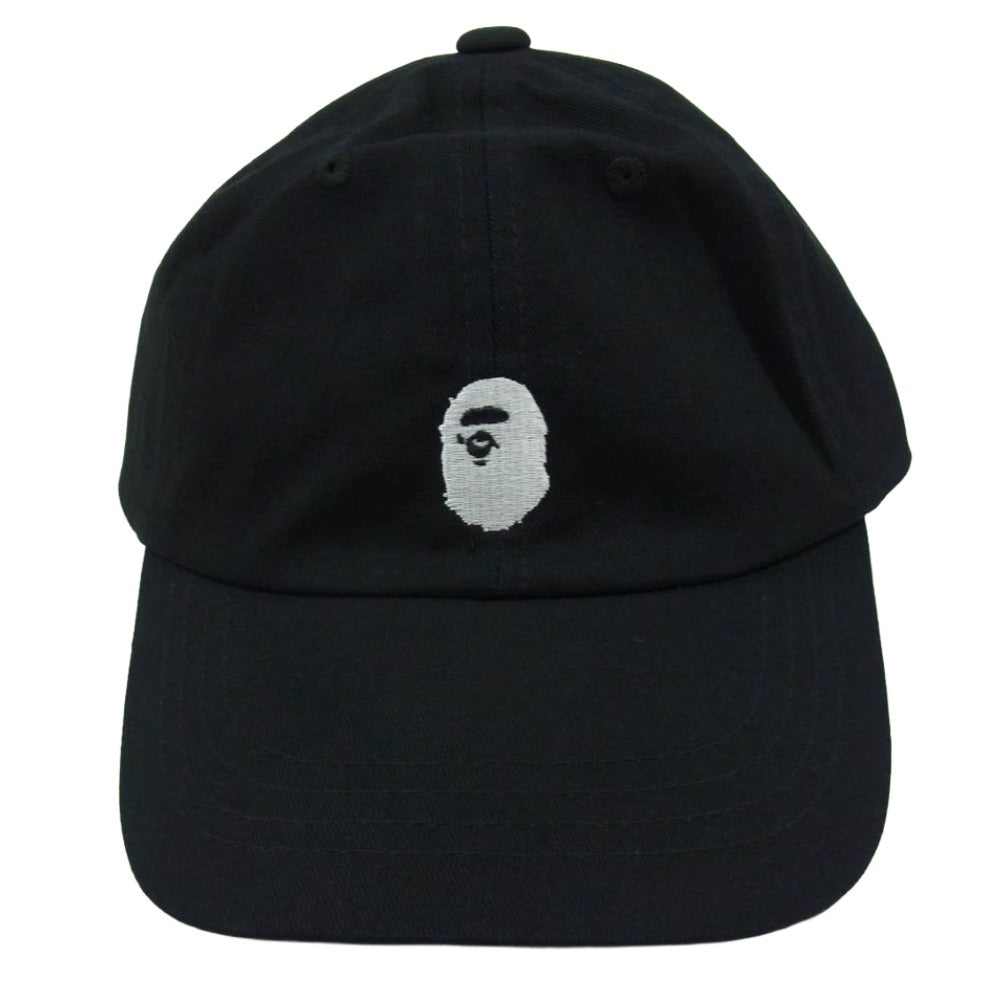 A BATHING APE アベイシングエイプ 001GDM201001H ロゴ刺繍 コットン キャップ 帽子 ブラック系【新古品】【未使用】【中古】