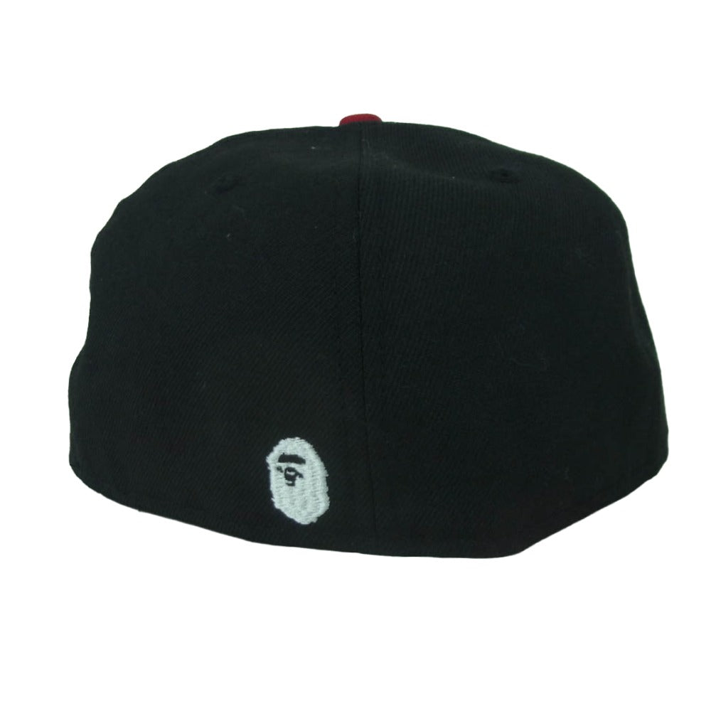 A BATHING APE アベイシングエイプ 001CPA201026X NEW ERA ニューエラ BAPSTA ベイプ スター 刺繍 ウール キャップ 帽子 ブラック系 M 57.7cm【中古】