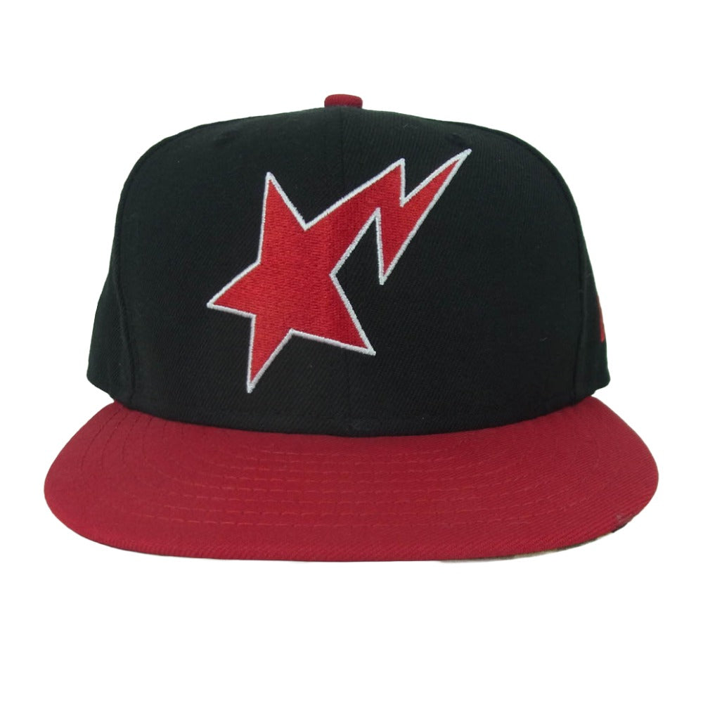A BATHING APE アベイシングエイプ 001CPA201026X NEW ERA ニューエラ BAPSTA ベイプ スター 刺繍 ウール キャップ 帽子 ブラック系 M 57.7cm【中古】