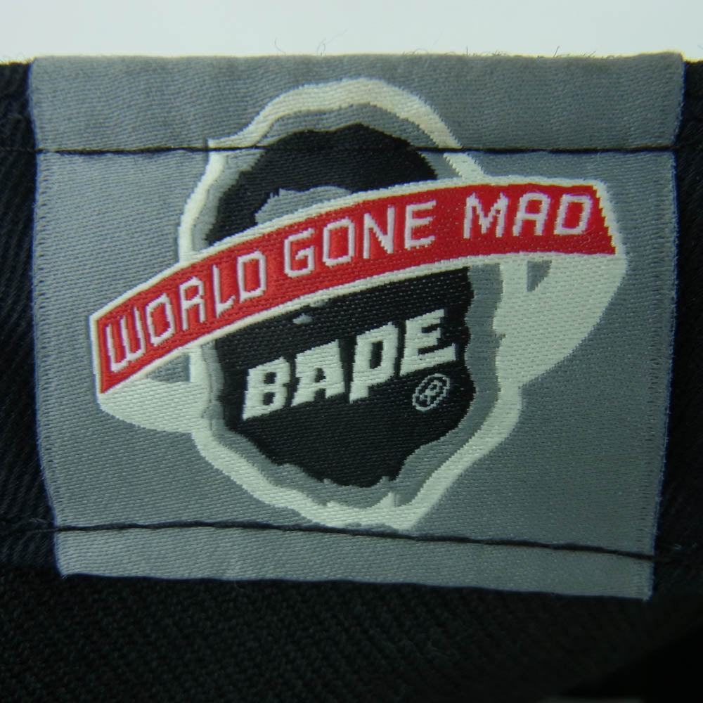 A BATHING APE アベイシングエイプ 001CPA201026X NEW ERA ニューエラ BAPSTA ベイプ スター 刺繍 ウール キャップ 帽子 ブラック系 M 57.7cm【中古】