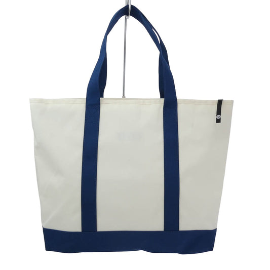 A BATHING APE アベイシングエイプ 001GDM201001H BAPE ロゴ プリント トートバッグ ホワイト系 ブルー系【極上美品】【中古】