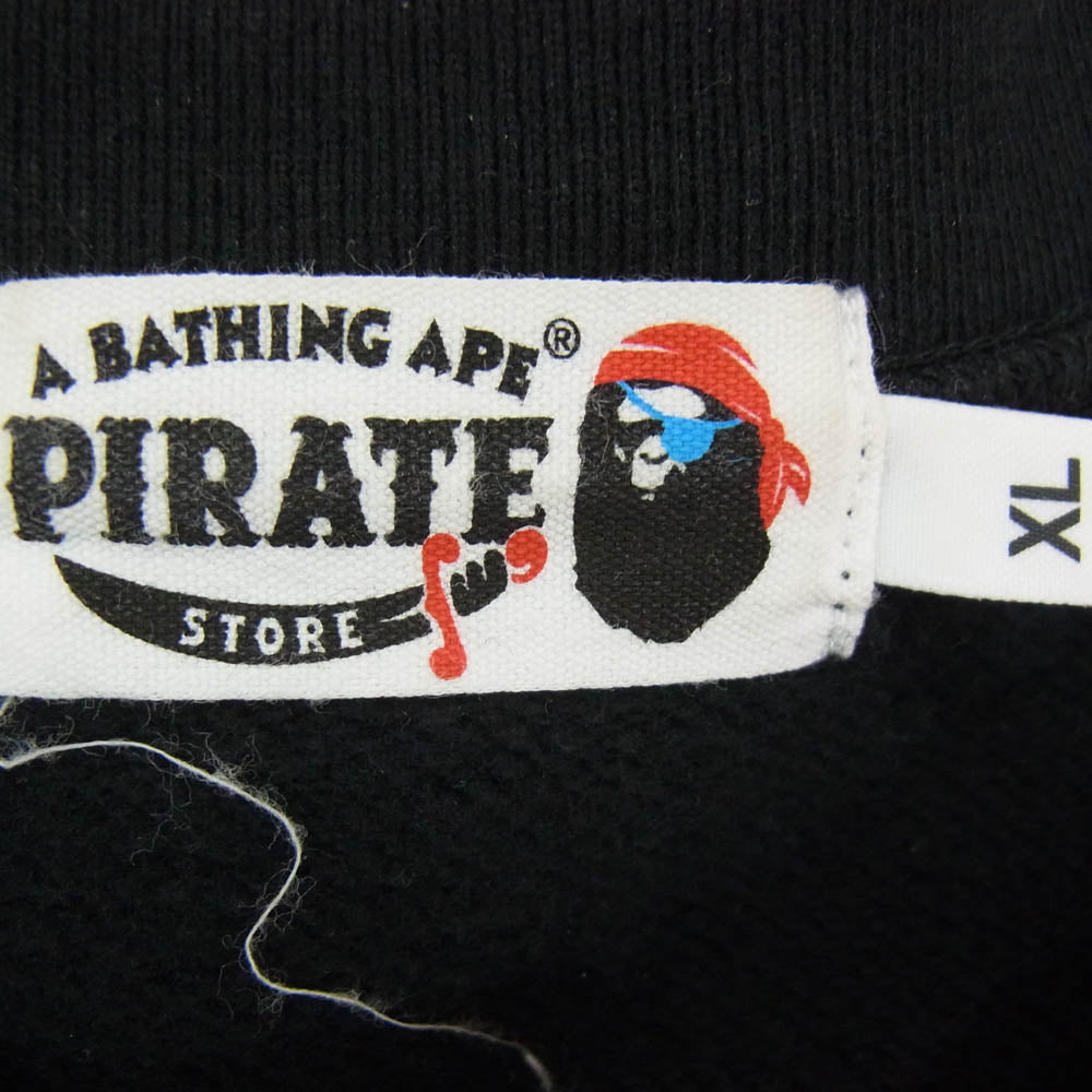 A BATHING APE アベイシングエイプ 004SWI201001M PIRATE パイレーツ アームプリント スウェット ブラック系 XL【中古】