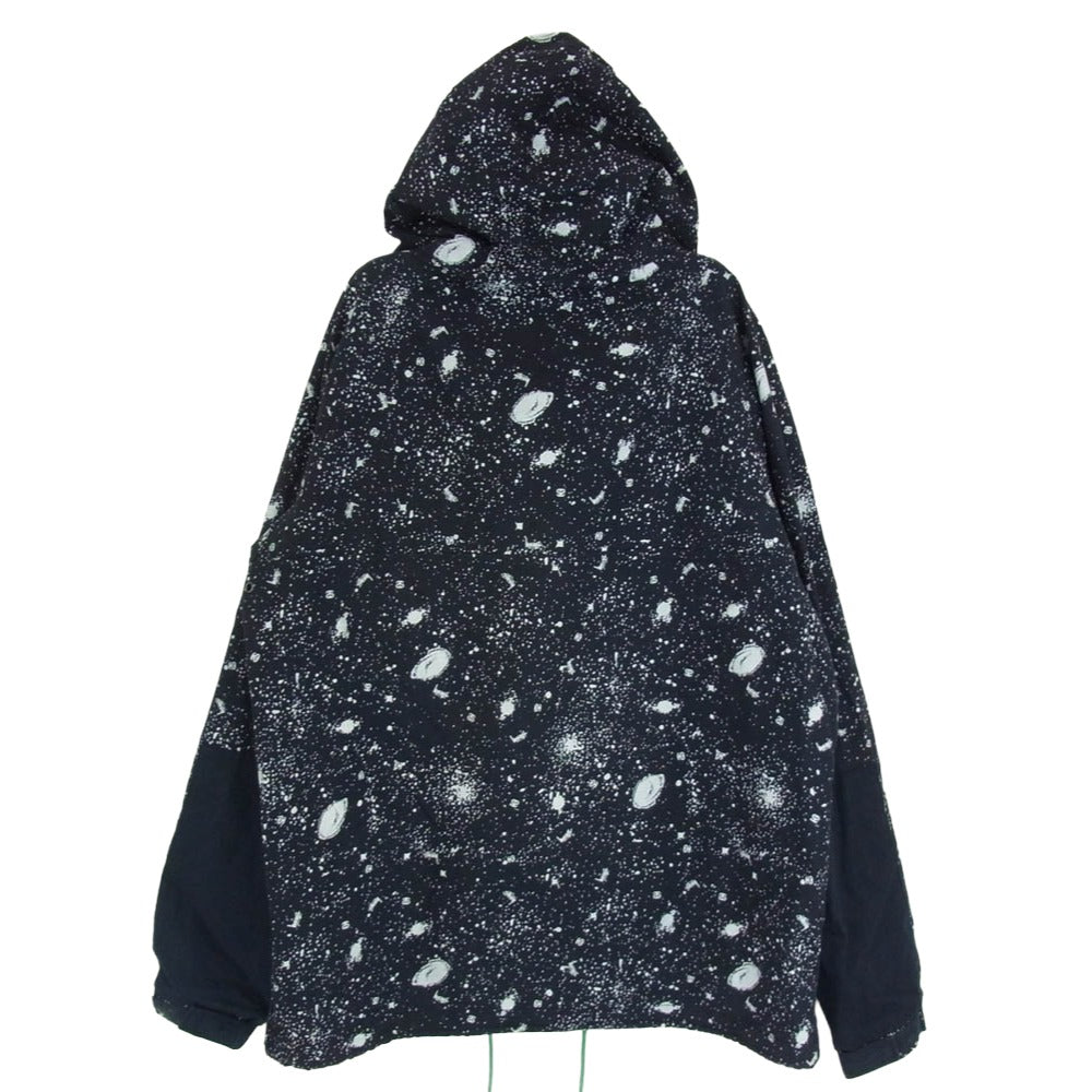 STUSSY ステューシー アノラック 総柄 プルオーバー ハーフジップ パーカー ブラック系 M【中古】