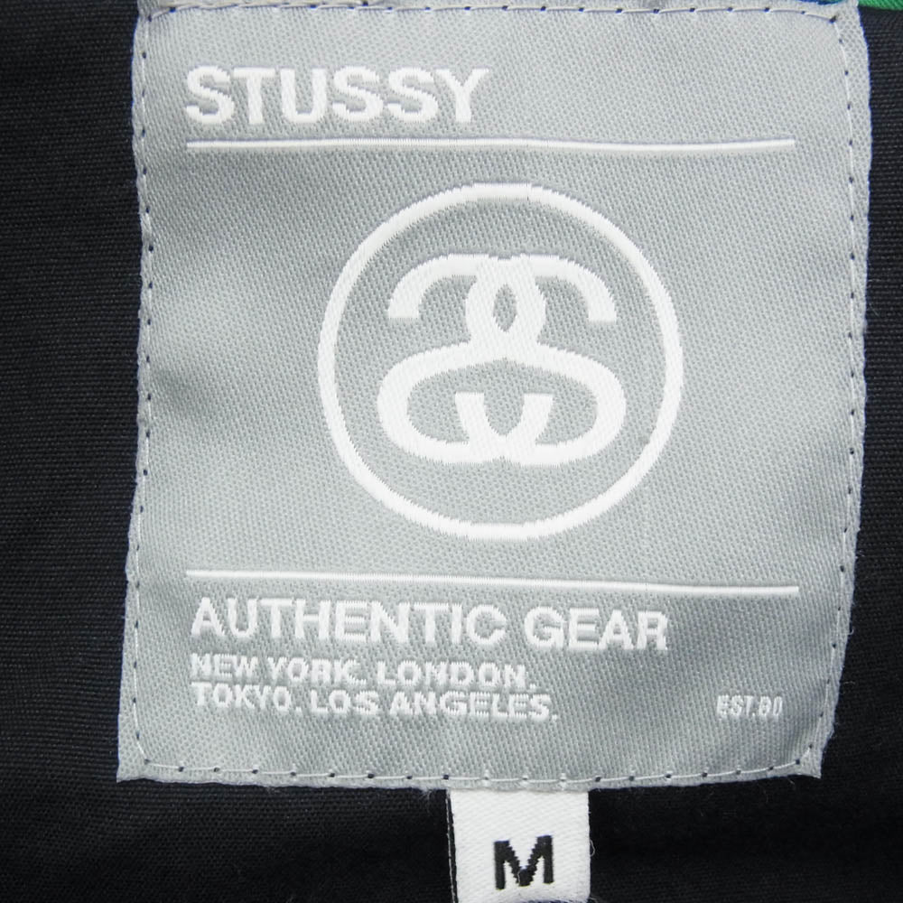 STUSSY ステューシー アノラック 総柄 プルオーバー ハーフジップ パーカー ブラック系 M【中古】