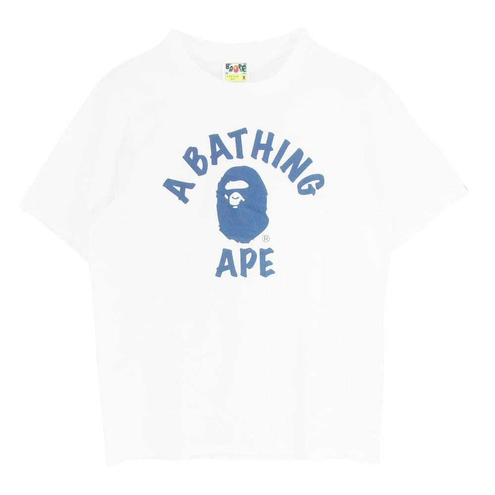 A BATHING APE アベイシングエイプ 26SS 0ZXACM001821Q カレッジロゴ プリント Tシャツ 半袖カットソー ホワイト系 M【新古品】【未使用】【中古】